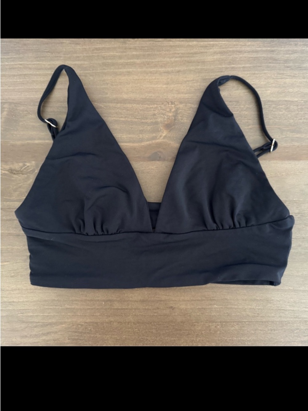 Black Bikini Swim Top Triangle Beach Summer Pool Classic Size S